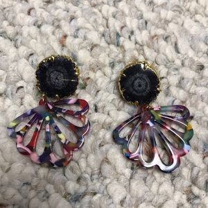 Multicolored rock earrings